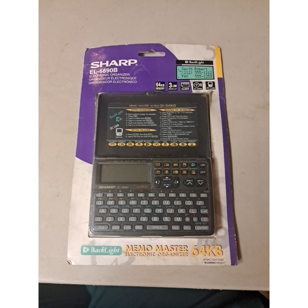 SHARP Memo Master Electronic Organizer 64KB Memory EL-6690B - NEW